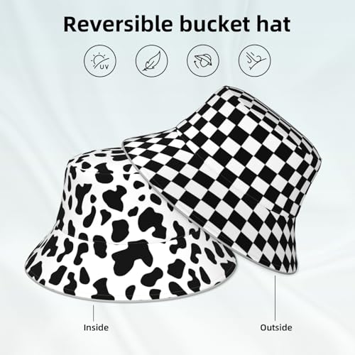 Image of Bucket Hat Double-Side-Wear Reversible Sun Hat Beach Travel Hiking for Women Men