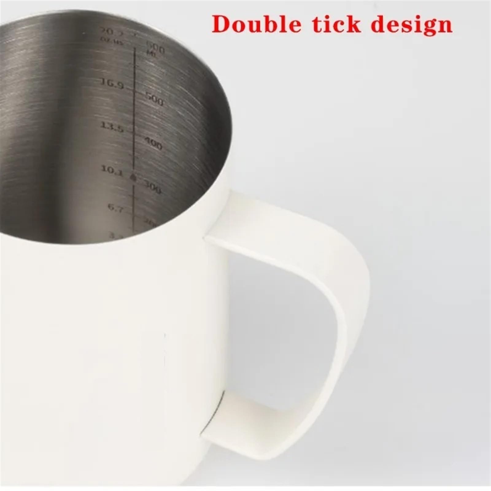 Pot à Lait Pour Mousser Tasse à café Latte en acier inoxydable 400ml/600ml, pichet à lait à Double échelle, bouche pointue, mousse de lait, tasse à lait, outil d'art Barista Latte Pour Cappuccino, Exp
