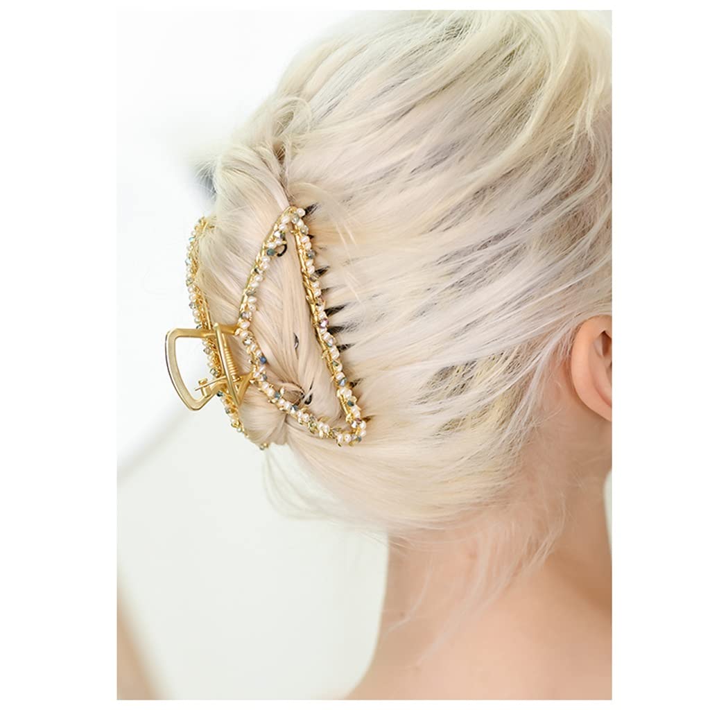 Cintas Para el Pelo de Cola de Caballo Gold-chapado en el pelo de espalda con clip de pelo alto y rizado clip de tiburón de gama alta accesorios for el cabello de las señoras clip de pelo chapado en o