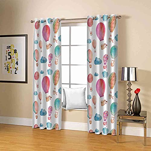 Rideau salon montgolfière aquarelle pour créer un cocon doux dans la maison
