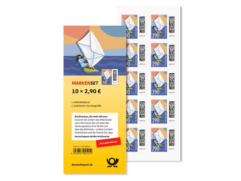 Deutsche Post Maxibrief Briefmarken 10x 2,90€ selbstklebend, für die Frankierung von Maxibriefen bis 1.000 g innerhalb Deutschlands, 10er-Set Briefmarke zu 2,90 Euro