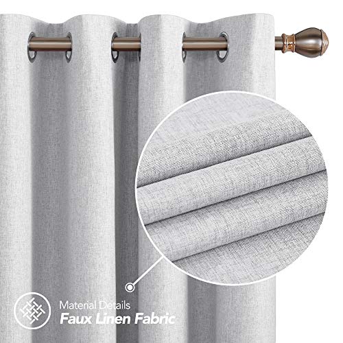 Deconovo Thermal Insulated Curtains Total Blackout Curtains with Grey Coating Thermal Insulated Grommet