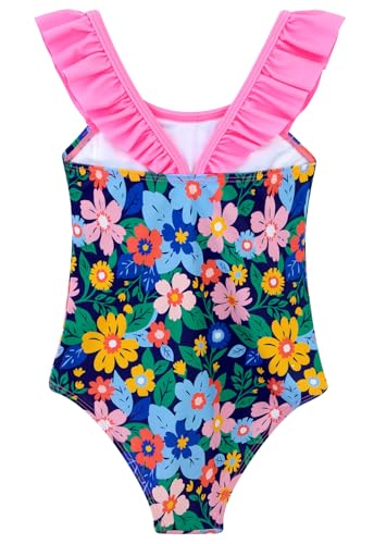 Image of DAXIANG Girls Ruffles One Piece Swimsuits Quick Dry Beach Sport Swimwear Toddler Kids Mermaid Unicorn Bathing Suit 4-10 Years