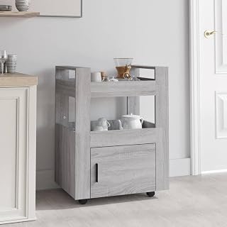 UJCHVHN Item-Kitchen Trolley Sonoma Gris 60x45x80 cm Madera Ingeniería,Carros de Cocina y Comedor