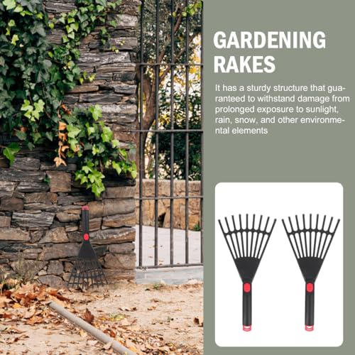 Rastrillos de mano plásticos pequeños para jardín 2 pcs miniatura 6