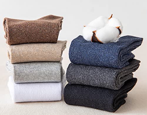 Mens Cotton Crew Socks Thin Cushioned Cotton Socks for Mens Calf Socks 7Pairs2