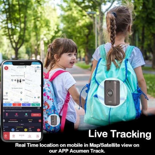 Image of Acumen Track GF-06 Mini Wireless GPS Tracker for Kids, Car & Bike | Real-Time Tracking, Voice Monitoring, SOS Button, Geo-Fence, 850 mAh Battery | iOS & Android App, 1-Year Warranty
