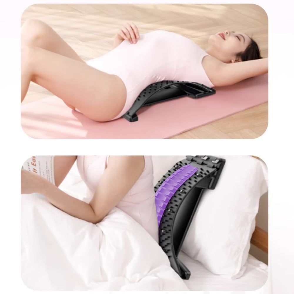 Tavoletta lombare multifunzionale, correttore postura, stiratore e massaggiatore per sollievo cervicale/vertebrale, design portatile con terapia magnetica e punti di digitopressione
