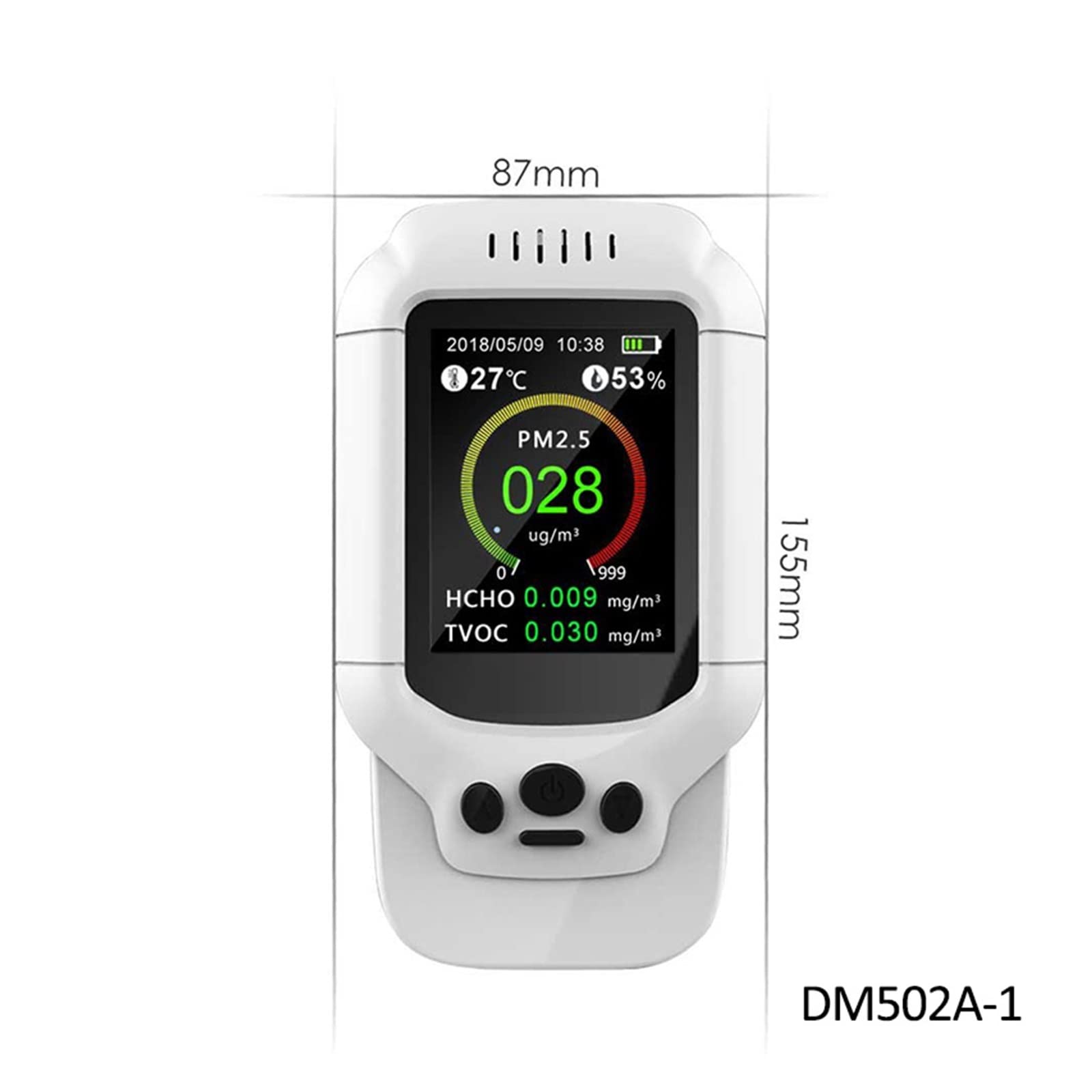 Detectores de gas precisos Monitor de temperatura y humedad PM2.5/HCHO/TVOC, probador de análisis de calidad del aire, Detector de Gas de ozono y formaldehído, analizador de medición Medidor de calida