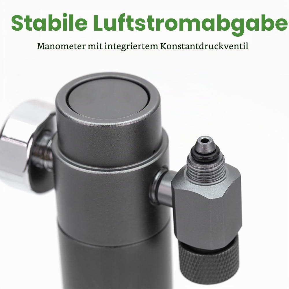 DONGKER Aquarium CO2 System, Tisch-/Wandmontage CO2-Regler und CO2-Blasenzähler mit Rückschlagventil Set mit 1m Luftschlauch, Kompatibel mit 3/8"-Gewindeanschlüssen für Nano-Aquarien