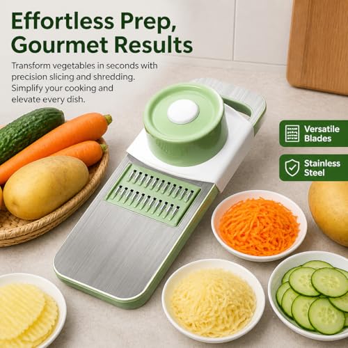 Mandolina y Cortador de Alimentos de Acero Inoxidable miniatura 5