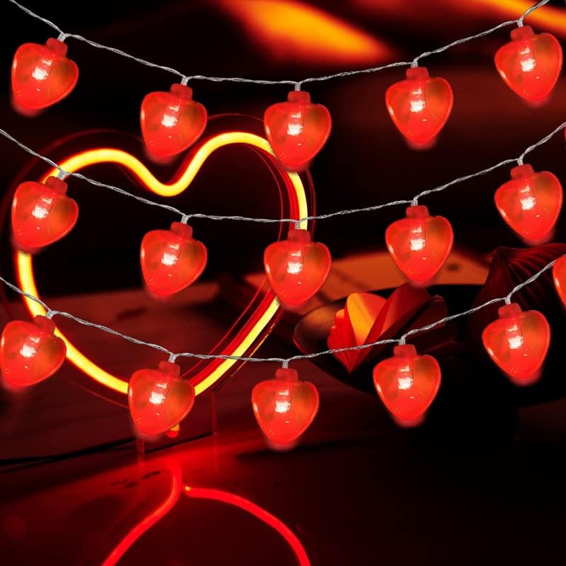 Valentines Day Decorations Accessories Decor – Room Decor – Bedroom Decor – Heart Decorations – 19.6ft 40pcs