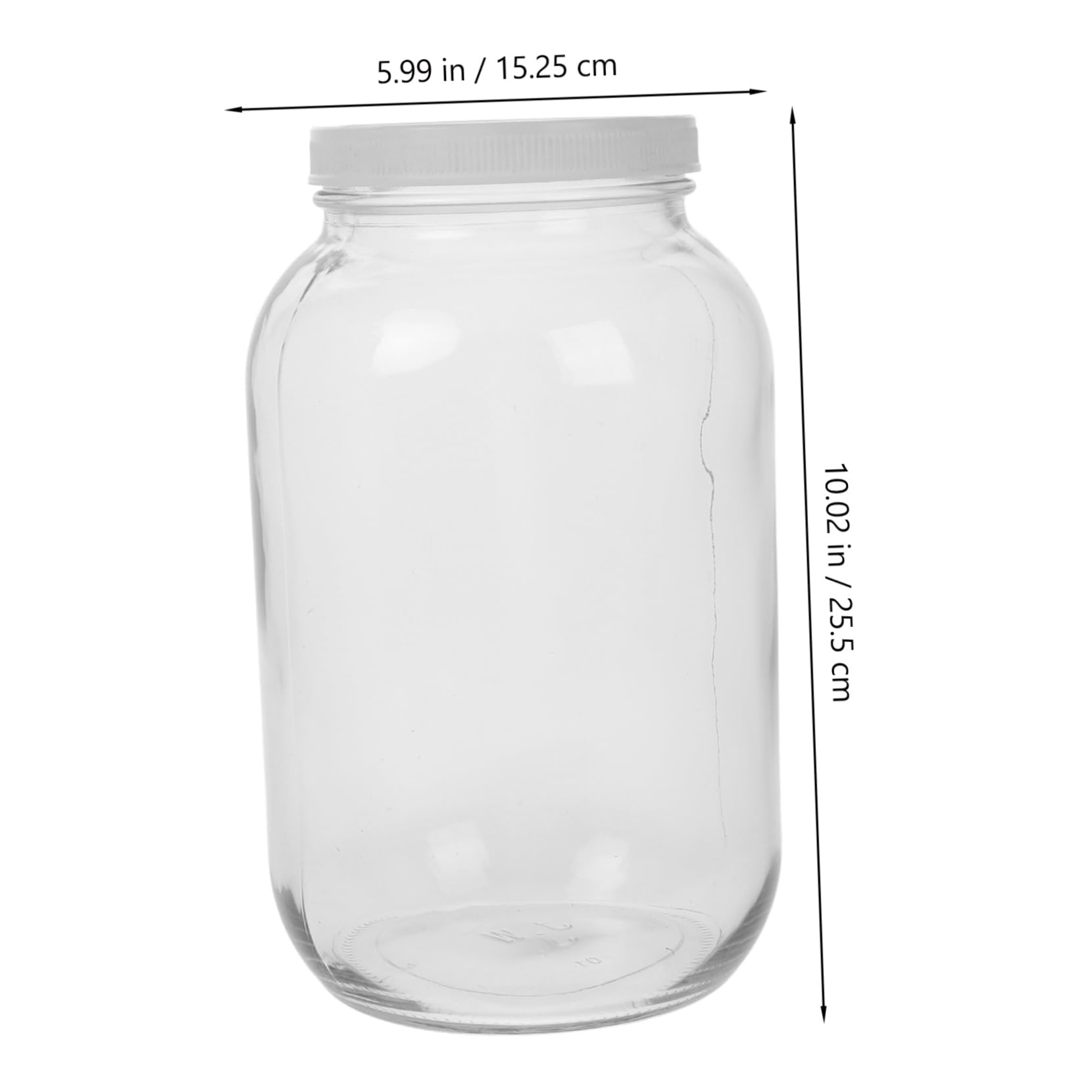 PRETYZOOM Grand Bocal de Conservation en Verre 1 Gallon à Large Ouverture, Couvercle en Plastique Hermétique, pour Brassage et Fermentation