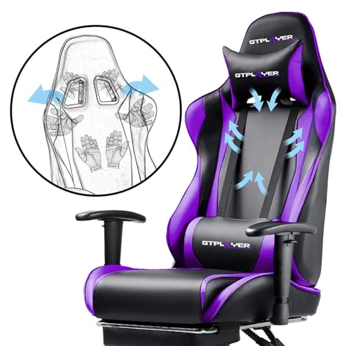 GTPLAYER Gaming Chair with Footrest Ergonomic Computer Game Desk Chair Reclining Gamer Cha - image 5
