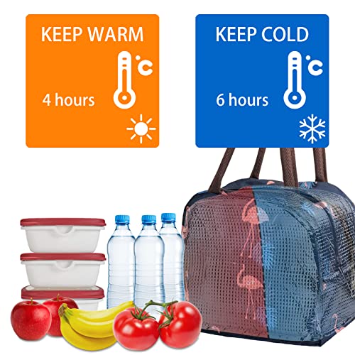 Andiker Insulated Lunch Bag, Reusable Water-Resistant Thermal Aluminum Firm Lunch Container Portable & Durable Lunch Tote Bag With Front Pocket Zipper Closure For Adults & Kids Office School (Bird) #TOP1