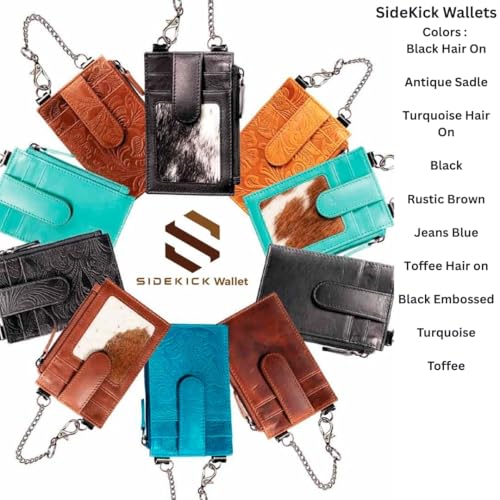 Image of RFID Blocking Boot Wallet with Security Chain & Zipper Lock - Genuine Leather Wallets for Men, Travel Wallets Women, Minimalist Leather Card Holder