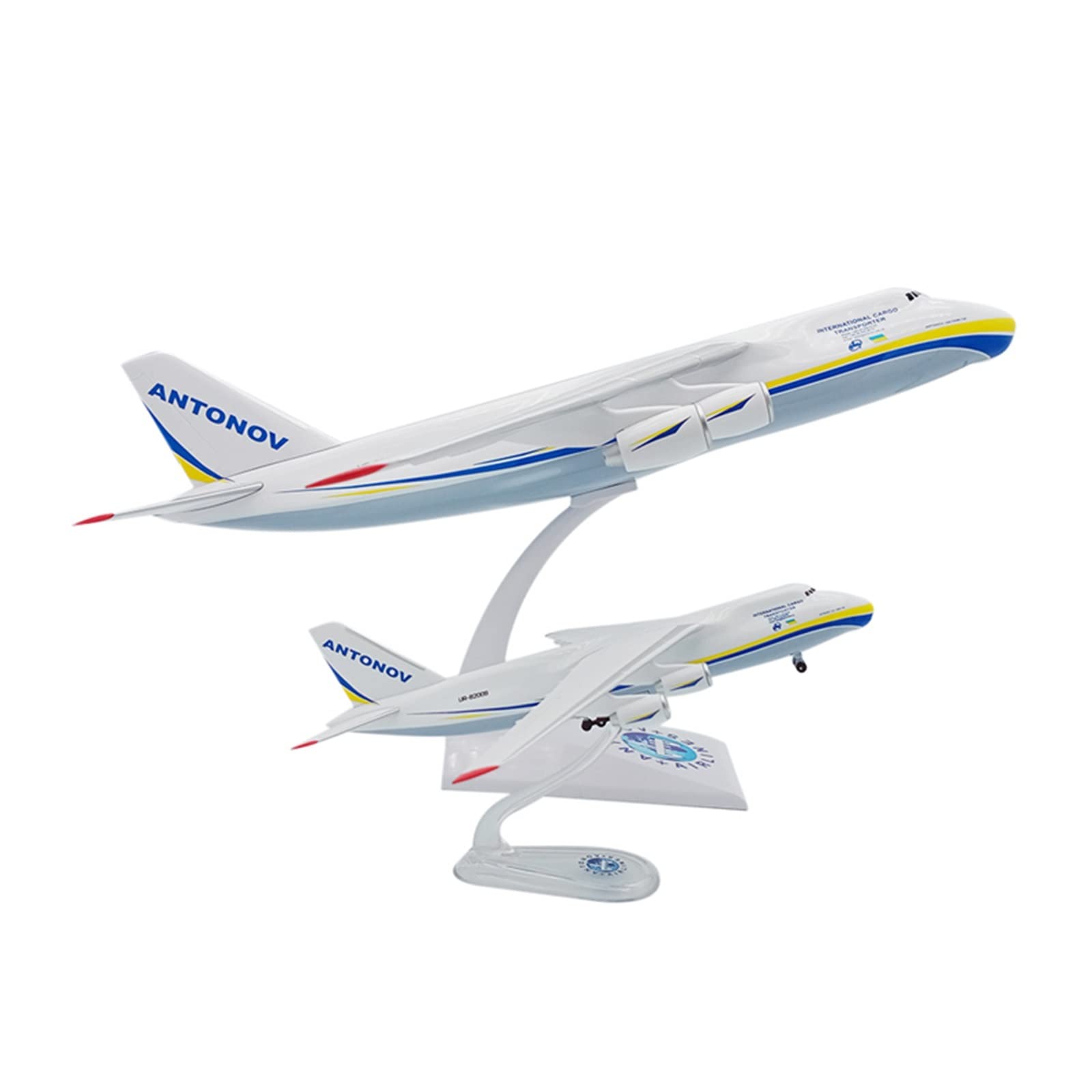 Skopiuj model samolotu 1/200 dla rosyjskiego Antonowa AN124 zestaw modeli do składania samolotu transportowego skala odlewana prefabrykowana kolekcja samolotów (kolor: B)
