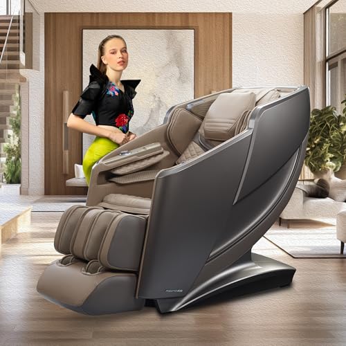 Image of ROBOTICVIBE RV7575 4D Massage Chair for Home | 18 Auto Programs | Health Detection Sensors | 143cm i-Open Flex Rail | 6 Aromatherapy Scents |Voice Control|Zero Gravity|Wireless Charging - FullBrown