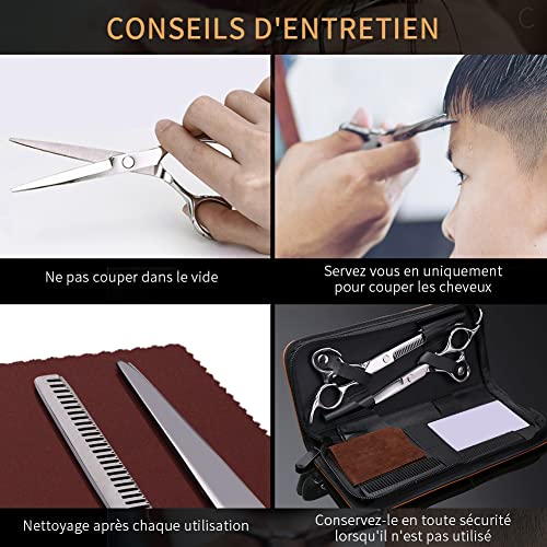 Foto von Friseurscheren Set Haarschere Ausdünnen und gleichmäßigen Effilierschere Sliver