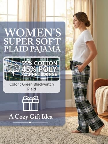 Image of Ashford & Brooks Women's Super Soft Flannel Plaid Pajama Sleep Pants