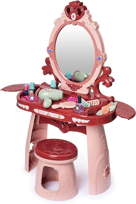 Kid Vanity Kids Makeup Vanity | Play Vanity Sets for Girls | Toddler Makeup Vanity | Vanity Set Makeup Table for Girls | Girls Play Vanity