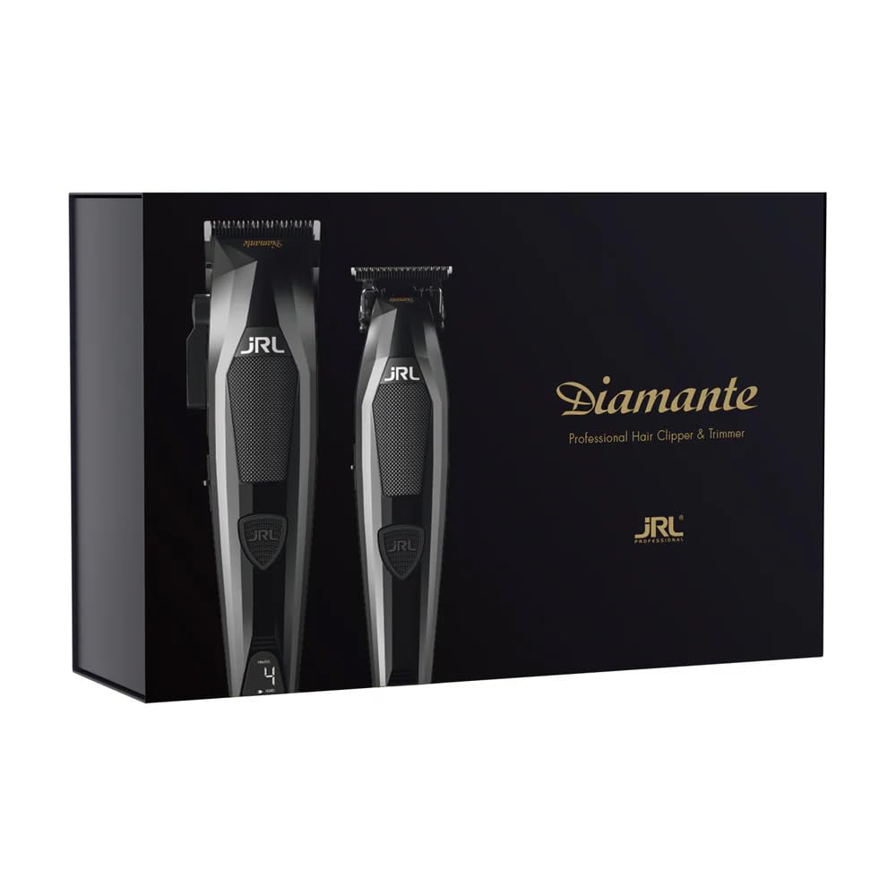 JRL Diamante Collection | Pack Máquinas de Corte Profesionales Clipper + Trimmer de Edición Limitada | Color Negro