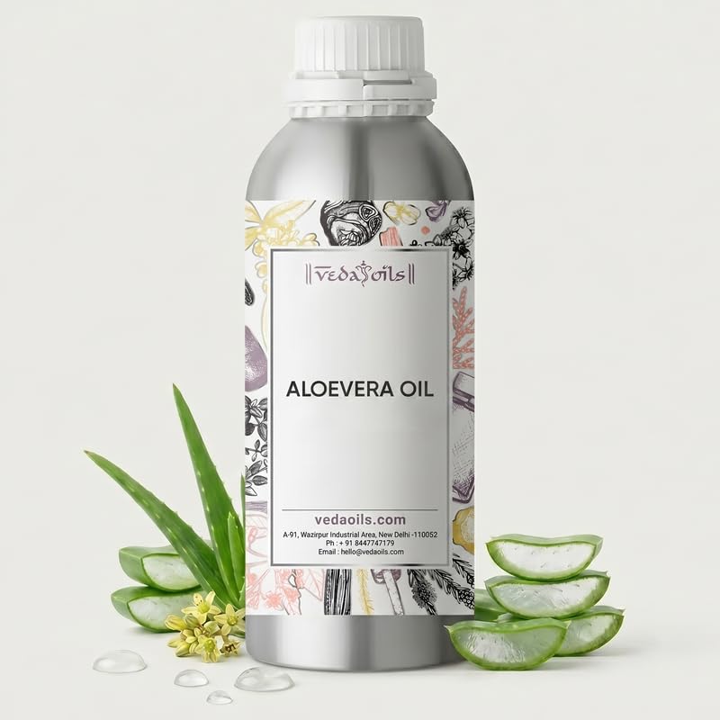 Image of VedaOils Pure Aloe Vera Oil for Hair Growth, Natural Organic Aloe Vera Hair Oil for Hair Care, Hair Fall Control & Nourishing Skin Moisturizing 100ml