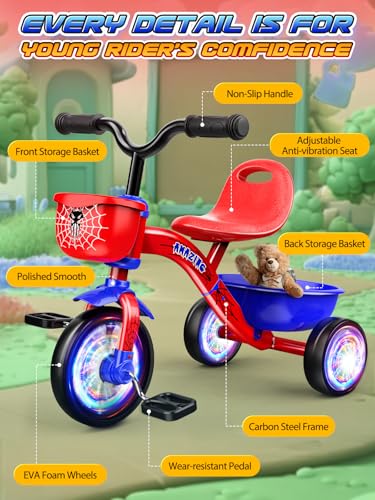 Spider Lighting Wheel Toddler Tricycle