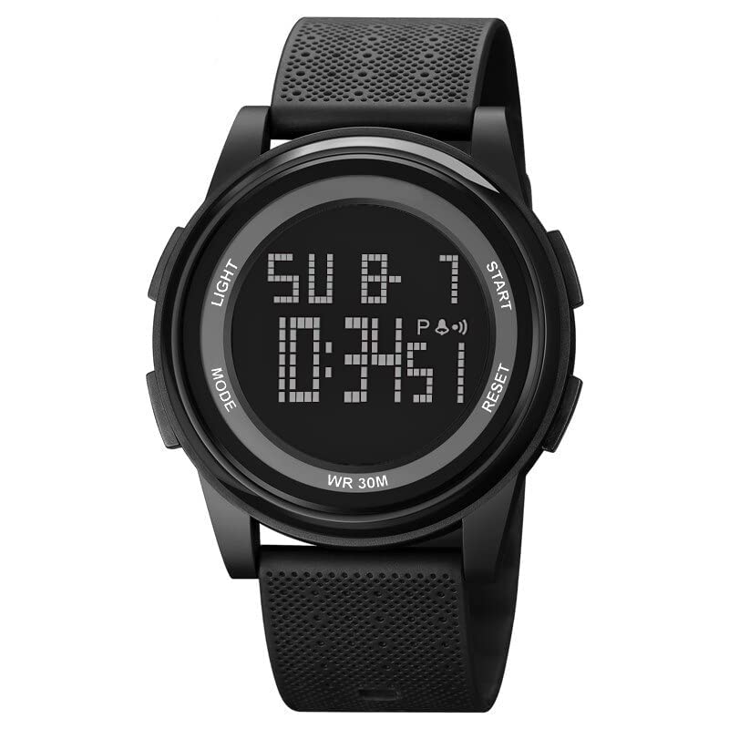 CLOUDWOOD Digital Round Slim Dial Unisex Wrist Watch for Men & Women -WCH27 (Black) (B0C36Q3ZMK) Amazon Price History, Amazon Price Tracker