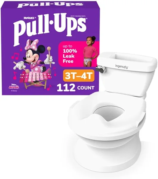 Potty Training Starter Kit - My Size Potty Pro with Pull-Ups Girls' Potty Training Pants, Size 3T-4T Training Underwear (32-40 lbs), 112 Count (4 Packs of 28)