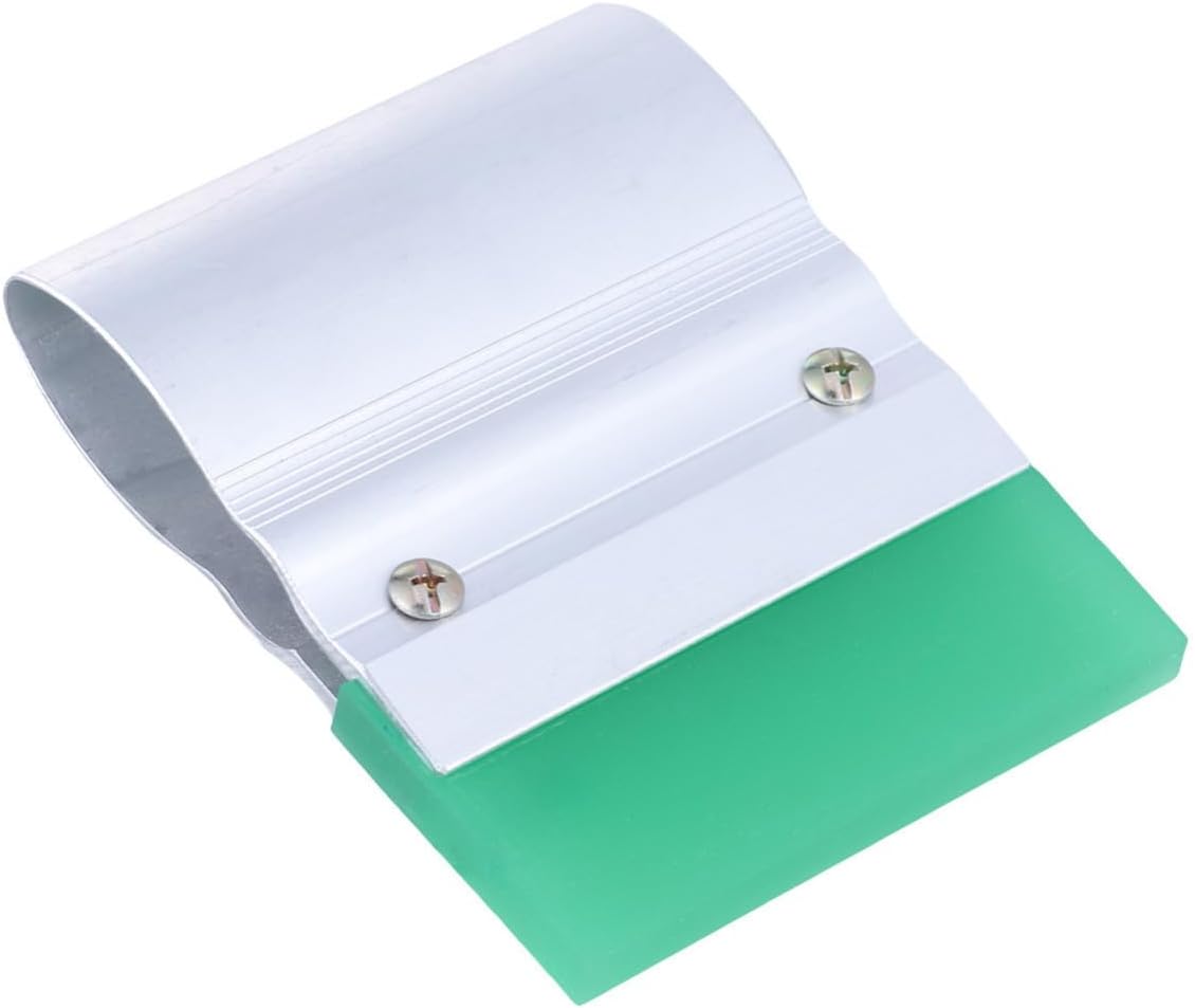 Rubber Squeegee Printing Tool for Plates, Silver Handle, Thin Blade
