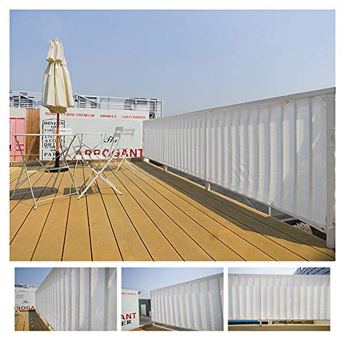 CHUDAN 100X500cm Balcon Écran De Confidentialité Revêtement De Balcon, Protection UV Auvent Protection Solaire Imperméable, Opaque Et Respirant pour Clôture De Jardin, Balcon, Terrasse Blanc,1m*5m