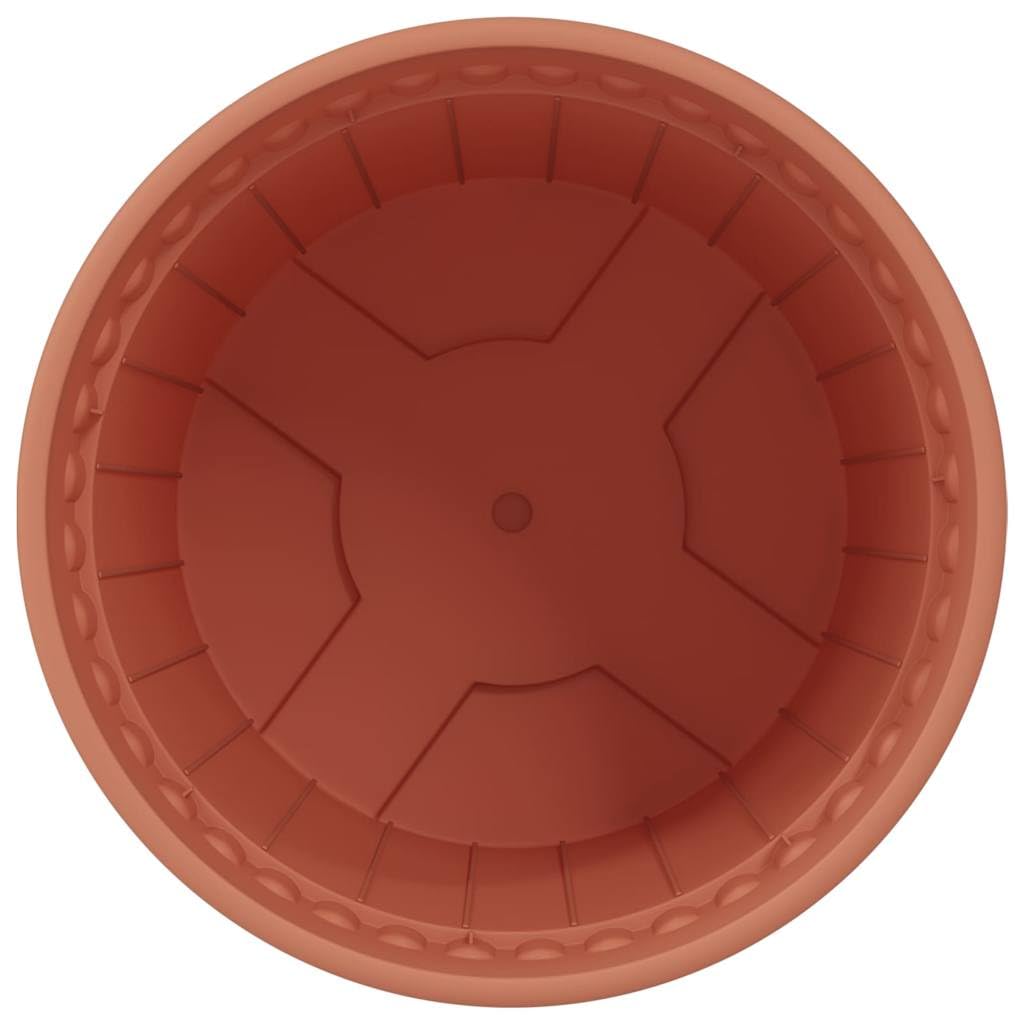 Runder Blumentopf 24 Stück Ziegelrot Ø 17 x 14 cm Kunststoff langlebig leicht für Balkon Garten Terrasse Indoor Outdoor Pflanzenpflege