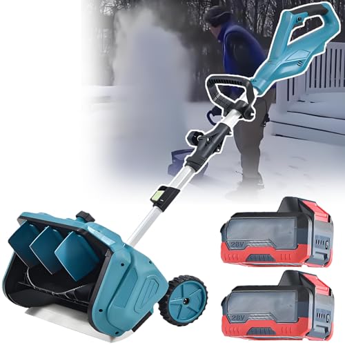 Ariete Elettrico Portatile Fai-da-te per Marciapiede - Pale per Neve a 45° - Spazzaneve Invernale, Profondità di Rimozione della Neve 40,7 cm, Profondità di Lancio della Neve 20 cm ( 2batteries)