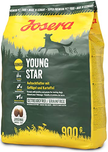 JOSERA YoungStar (5 x 900 g) | Junior | Premium Trockenfutter für wachsende Hunde | Geflügel & Kartoffel | getreidefrei | Welpenfutter für mittlere und große Rassen | Hundefutter | 5er Pack