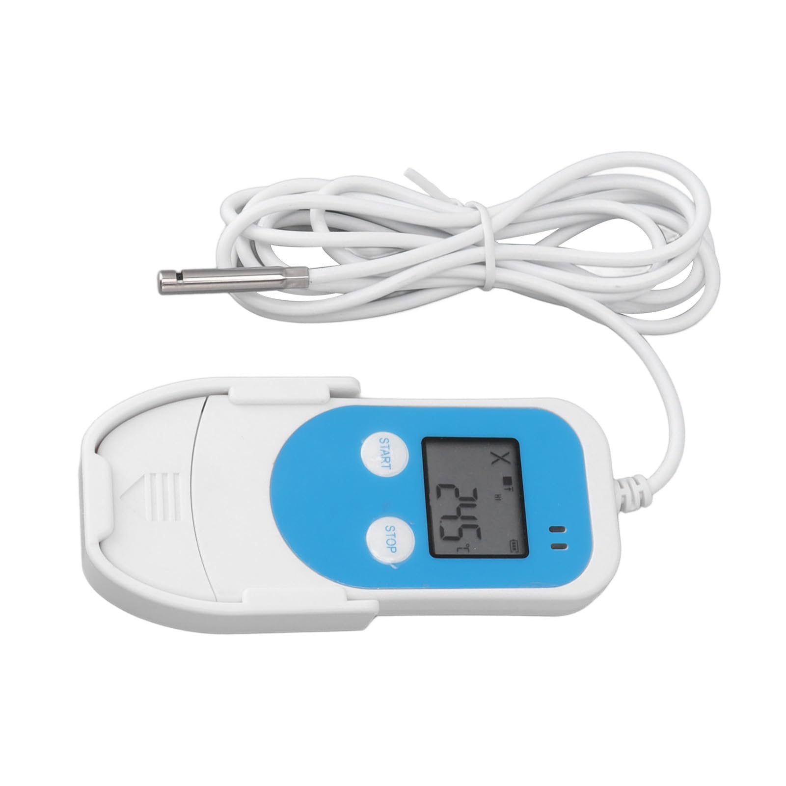 Alomejor Monitor della Temperatura, Registratore Dati Digitale di umidità e Temperatura ABS, Allarmi Configurabili, Report PDF CSV, Ideale per Camion Refrigerati e Trasporto di Vaccini