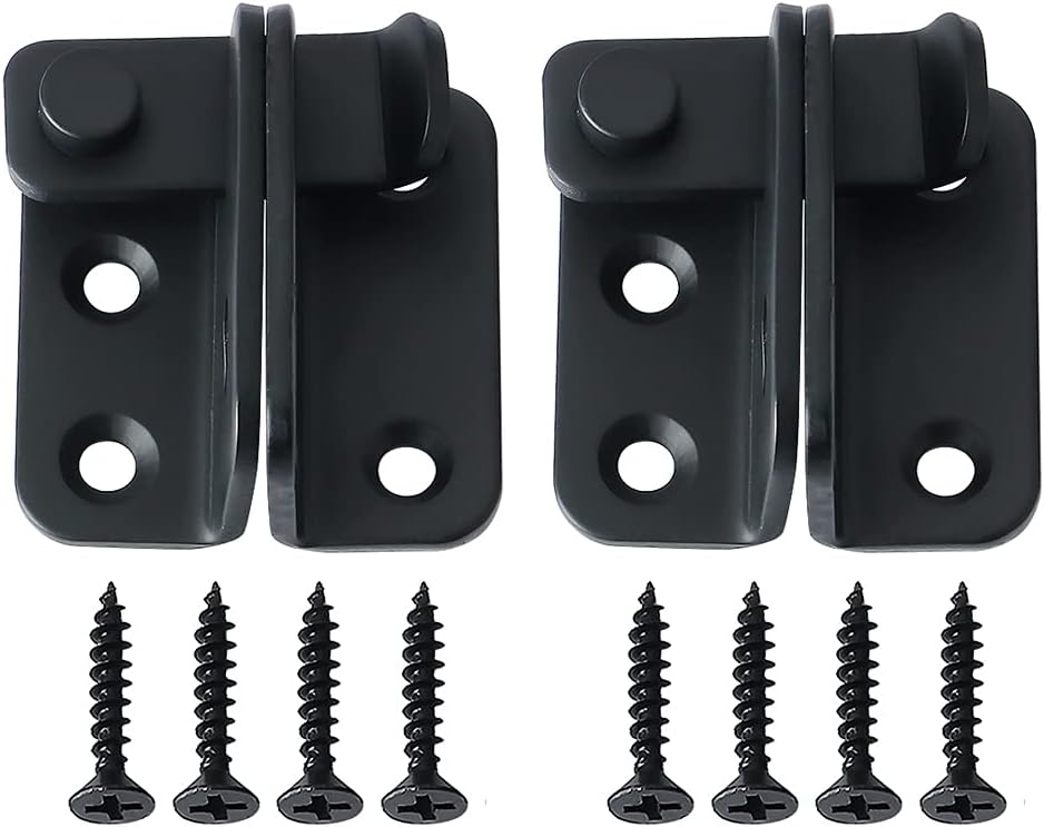 Alise Flip Latch Gate Latches Slide Bolt Latch Safety Door Lock Catch for Barn Cabinet Pet Cage Garden Bathroom Garage Window Sliding Door,Stainless Steel Matte Black(Pack of 2)
