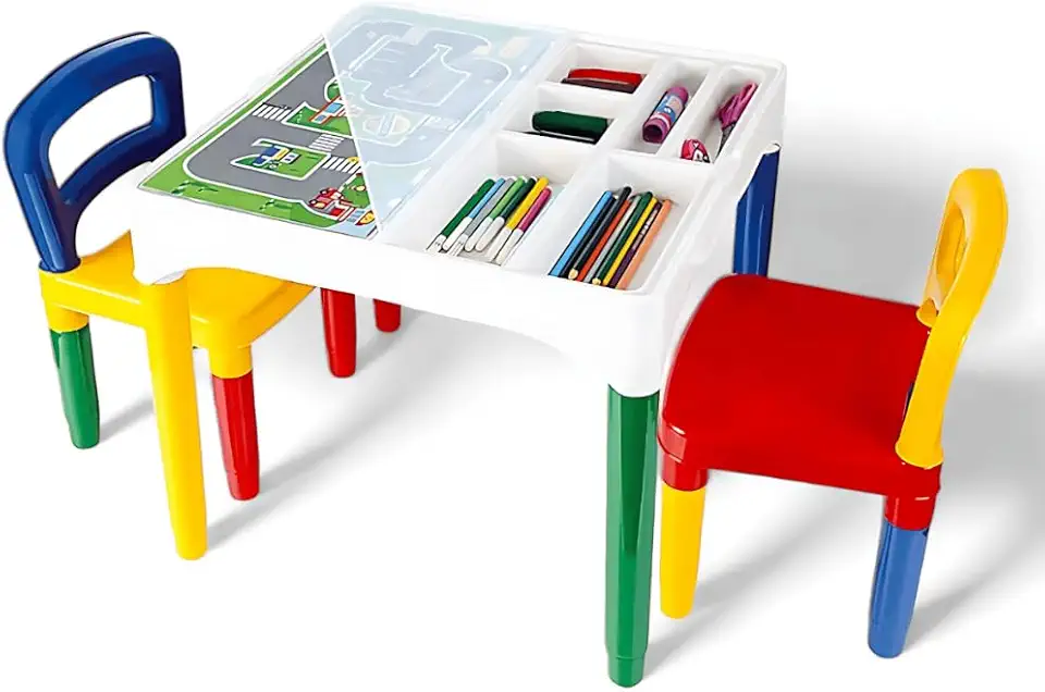 Mesa Didática Infantil Com Cadeiras 49cm - Mesinha Educativa de Atividades para Criança