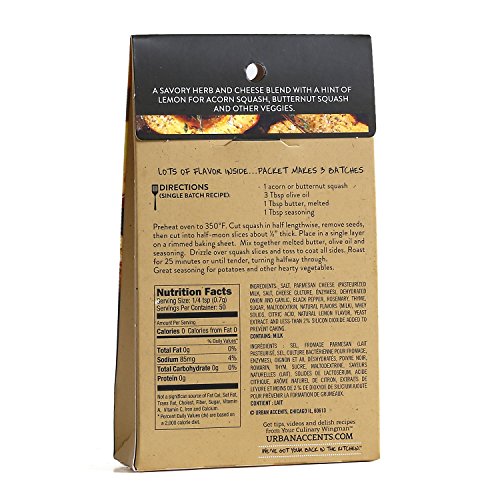 Urban Accents Parmesan Mediterranean Veggie Roaster Seasoning Blend - Vegetable Spice Mix for Cooking Enthusiasts, Kitchen Use, Quick Dinner Solutions, Flavor Enhancer, 1.25 Ounce, Mediterranean Flavors