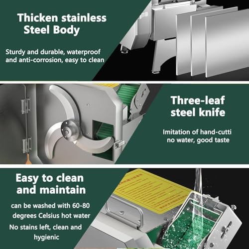 Electric Scallion Slicer 200W - Fast Vegetable Cutter for Ginger, Chili, Potato, Cucumber - 150kg/H, 700 RPM - Spring Onion, Celery, Parsley Chopper