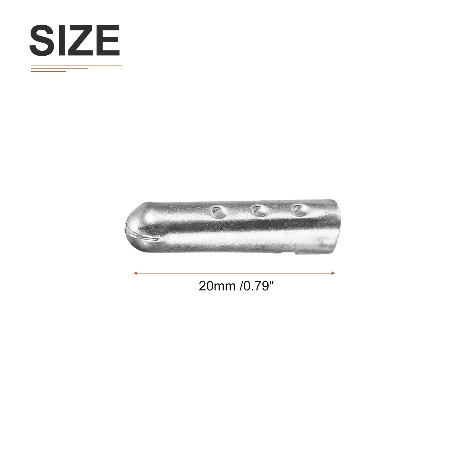 DTGN 4.5x20mm Metal Shoelace Tips - 40Pack - Good for Beach Pants Sneakers DIY - Brass Open Mouth Shoes Lace End Caps Replacement Cord End Tips - White - Image 2