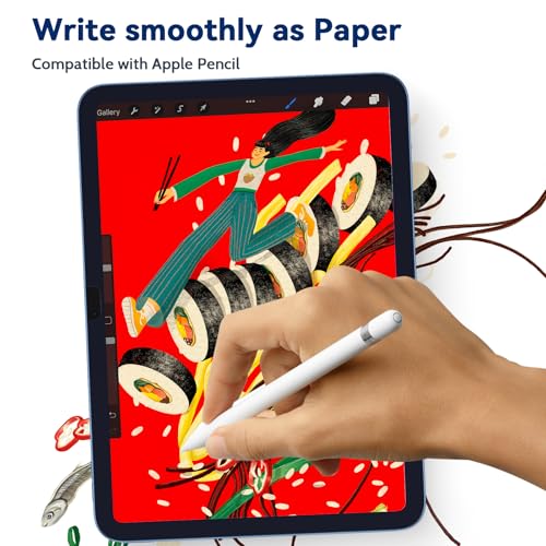 Image of IPROKKO 2 Pack Anti Blue Light Screen Protector Compatible with iPad 10th 2022 10.9 inch & iPad 11th A16 2025 11 inch, Matte Anti Glare Blue Light Filter Eye Protection Cover and Bubble Free