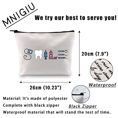 Image of MNIGIU Dental Assistant Gift Funny Dentist Gift Dental Smile Cosmetic Bag Dental Student Gift Dental Hygienist Gift
