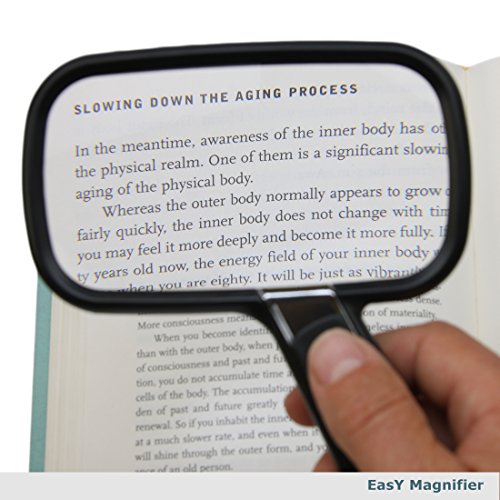 Pocket Magnifying Glass 3X an Elderly Assistant Product for Seniors; Helpful 50th 60th 70th Birthday Gift Set for Women and Men, Mom and Dad (Rec-PM1)