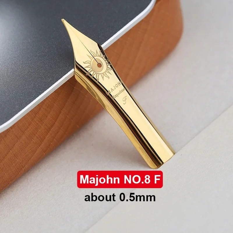 Stylo plume à piston orange EF 0,4 mm doté d'un réservoir grande capacité