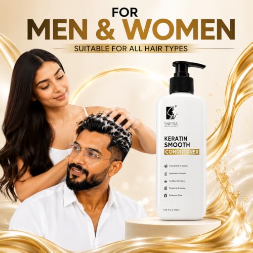 Image of Keratin Smooth Conditioner 400 ml, Repair for Reducing Hair Loss & Breakage, Upto 95% stronger hairs,Sulphate & Paraben free,Treatment For Dry & Frizzy Hair,Unisex Suitable for all hair types