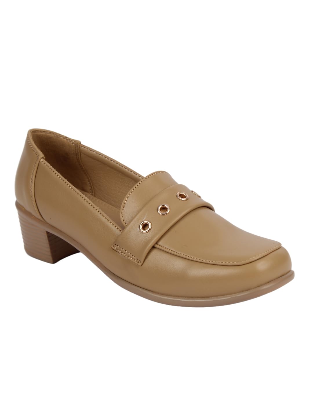 ELLEWomen's Classic Modern Comfort Heeled Grommet Loafer-image-20