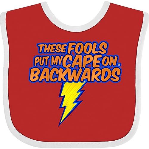inktastic These Fools Put My Cape on Backwards® Superhero Baby Bib