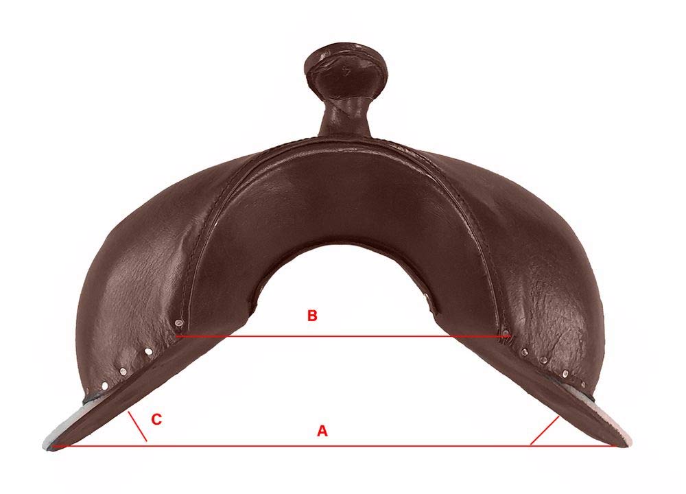 A&M Reitsport Selle western sans arbre Zuni marron en cuir de buffle, arceau de tête interchangeable, taille : 17"