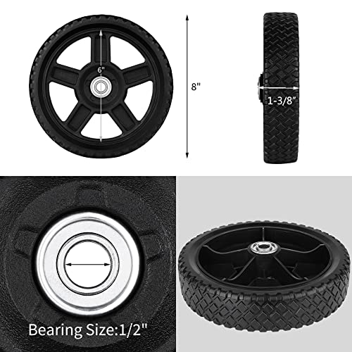 Lawn Mower Wheels 8 Inch 2 Pack For Push Mower Plastic Wheel Set Fits Most Standard Mowers Includes Bolts Nuts Washers #TOP2